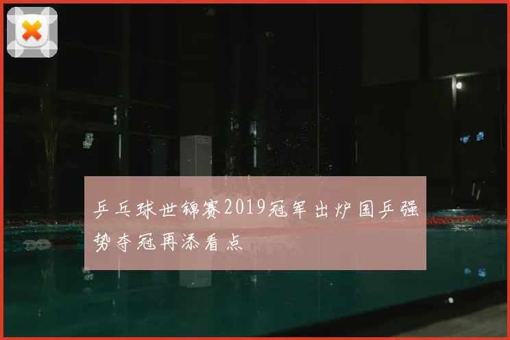 乒乓球世锦赛2019冠军出炉国乒强势夺冠再添看点
