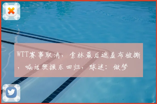 WTT赛事取消，索林最后遮羞布被撕，喊话樊振东回归，球迷：做梦